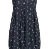 Styleboom Fashion Damen Mini Bandeau Kleid Anker Muster Navy Blau Weiss -Diven Art Verkäufe 18067690