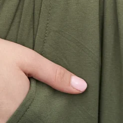 Cloud5ive Fashion Damen Longform Bandeau Kleid 2-Pockets Gürtel Military Grün -Diven Art Verkäufe 18067820 4