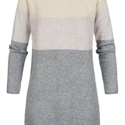 ONLY Damen NOOS Colorblock Kleid Mahogany Beige Grau