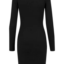 Urban Classics Damen Ribbed Mini Langarm Kleid Schwarz 10 Urban Classics Damen Ribbed Mini Langarm Kleid Schwarz -Diven Art Verkäufe 18114064 3