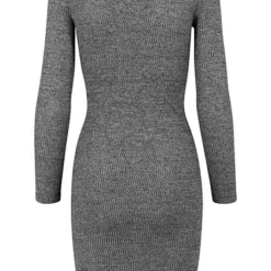 Urban Classics Damen Ribbed Mini Langarm Kleid Dunkel Grau -Diven Art Verkäufe 18114065 3