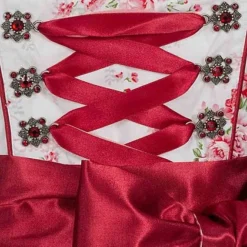 Seventyseven Lifestyle Damen Dirndl Kleid Mit Schürze & Bluse Rot Weiss -Diven Art Verkäufe 19089019 3