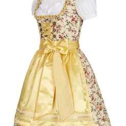 Seventyseven Lifestyle Damen Dirndl Kleid Mit Schürze & Bluse Gelb Weiss -Diven Art Verkäufe 19089020 1