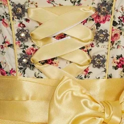 Seventyseven Lifestyle Damen Dirndl Kleid Mit Schürze & Bluse Gelb Weiss -Diven Art Verkäufe 19089020 3