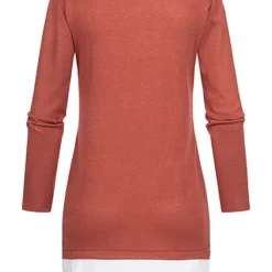 Styleboom Fashion Damen Blusen Kleid 2in1 Optik Copper Braun Weiss -Diven Art Verkäufe 20016014 2