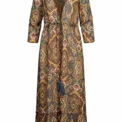 ONLY Damen 3/4 Arm Strand Cardigan Kleid Paisley Muster China Blau Multicolor