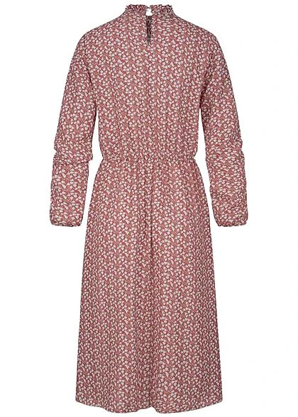 Styleboom Fashion Damen Choker Chiffon Midi Kleid Blumen Print Rot 5 Styleboom Fashion Damen Choker Chiffon Midi Kleid Blumen Print Rot – Bild 3