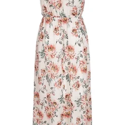 Fresh Lemons Damen Bandeau Maxi Kleid Blumen Print Inkl. Bindegürtel Off Weiss Mc -Diven Art Verkäufe 20041975 2