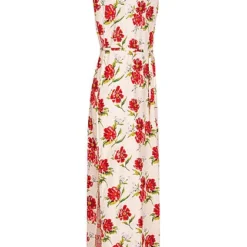 JACQUELINE DE YONG JDY By ONLY Damen V-Neck Maxi Kleid Mit Bindegürtel Blumen Muster Shell Rosa -Diven Art Verkäufe 20052512 1