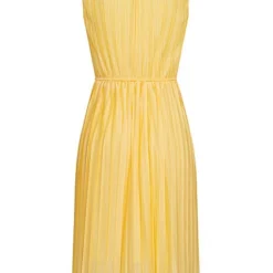 ONLY Damen Plissee Falten Kleid Inkl. Bindegürtel 2-lagig Dusky Citron Gelb -Diven Art Verkäufe 20052602 2