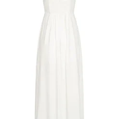 Hailys Damen V-Neck Maxi Krepp Kleid Häkelbesatz Oben 2-lagig Weiss -Diven Art Verkäufe 20062857 2