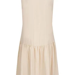 ONLY Damen Leinen Puffer Kleid Knopfleiste Moonbeam Beige -Diven Art Verkäufe 20063160 2