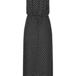 Fresh Lemons Damen Viskose Maxi Kleid Taillengummibund Punkte Muster Schwarz Weiss -Diven Art Verkäufe 20065168 2