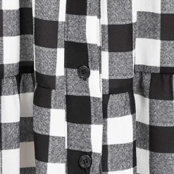 Styleboom Fashion Damen Oversized Flanell Crepe Kleid Schwarz Weiss -Diven Art Verkäufe 20106433 3