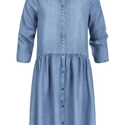 Tom Tailor Damen Turn-up Denim Tunika Kleid Knopfleiste Denim Blau -Diven Art Verkäufe 20120478 1