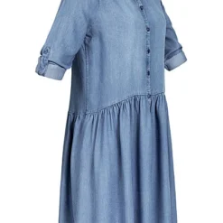 Tom Tailor Damen Turn-up Denim Tunika Kleid Knopfleiste Denim Blau -Diven Art Verkäufe 20120478 2