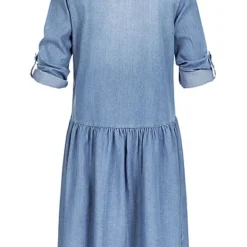 Tom Tailor Damen Turn-up Denim Tunika Kleid Knopfleiste Denim Blau -Diven Art Verkäufe 20120478 3
