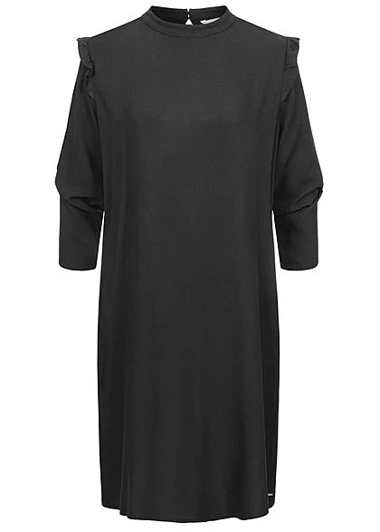 Tom Tailor Damen 3/4-Arm Mini Kleid Volantärmel Schwarz 3 Tom Tailor Damen 3/4-Arm Mini Kleid Volantärmel Schwarz