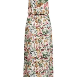 ONLY Damen NOOS Maxi Kleid Taillengummizug Blumen Print Cloud Dancer Beige Grün -Diven Art Verkäufe 21031086 3