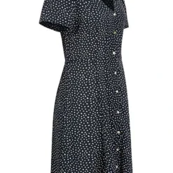 ONLY Damen NOOS V-Neck Mini Kleid Knopfleiste Bindedetail Vorne Night Sky Navy Blau -Diven Art Verkäufe 21031143 1