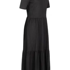 JACQUELINE DE YONG JDY By ONLY Damen NOOS Midi Longform Kleid In Faltenoptik Schwarz -Diven Art Verkäufe 21031211 1