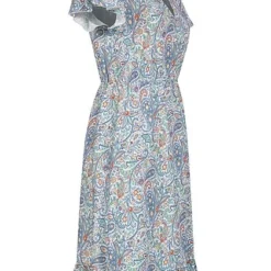 Hailys Damen V-Neck Kleid Mit Volant Paisley Print Blau -Diven Art Verkäufe 21031323 1
