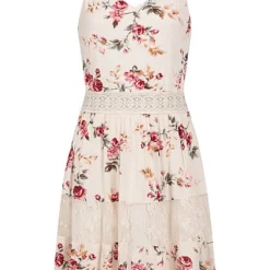 ONLY Damen NOOS V-Neck Mini Kleid Rosen Print 2-lagig Creme Brulee Beige 7 ONLY Damen NOOS V-Neck Mini Kleid Rosen Print 2-lagig Creme Brulee Beige -Diven Art Verkäufe 21041567 1