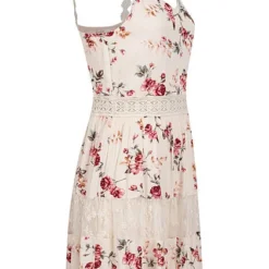 ONLY Damen NOOS V-Neck Mini Kleid Rosen Print 2-lagig Creme Brulee Beige 8 ONLY Damen NOOS V-Neck Mini Kleid Rosen Print 2-lagig Creme Brulee Beige -Diven Art Verkäufe 21041567 2