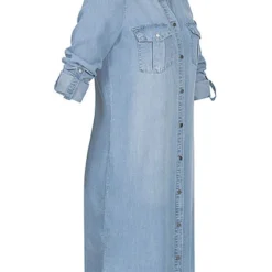 Vero Moda Damen NOOS Denim Turn-Up Blusen Kleid Knopfleiste Hell Blau Denim -Diven Art Verkäufe 21041773 2