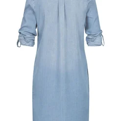 Vero Moda Damen NOOS Denim Turn-Up Blusen Kleid Knopfleiste Hell Blau Denim -Diven Art Verkäufe 21041773 3