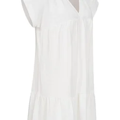 Styleboom Fashion Damen V-Neck Stufen Kleid Weiss -Diven Art Verkäufe 21046591 1