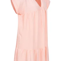 Styleboom Fashion Damen V-Neck Stufen Kleid Hell Rosa -Diven Art Verkäufe 21046595 1