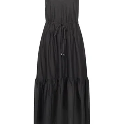 ONLY Damen NOOS V-Neck Maxi Stufen Kleid Inkl. Bindegürtel Schwarz -Diven Art Verkäufe 21052050 3