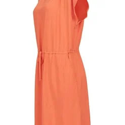Tom Tailor Damen Viskose Sommer Kleid Cut Out Hinten Taillengummizug Orange -Diven Art Verkäufe 21052234 1