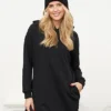 Urban Classics Damen Hoodie Sweat Pullover Kleid Kapuze Schwarz