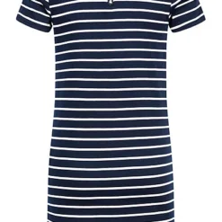 ONLY Kids Mädchen T-Shirt Kleid Zipper Hinten Streifen Muster Night Sky Navy Weiss -Diven Art Verkäufe 21052505 2