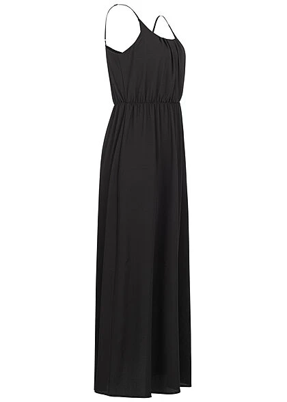 Vero Moda Damen NOOS Maxi Kleid Taillengummibund Schwarz 4 Vero Moda Damen NOOS Maxi Kleid Taillengummibund Schwarz – Bild 2