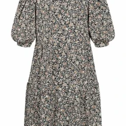 ONLY Damen 1/2-Arm Mini Puffer Kleid Blumen Muster 2-lagig Schwarz Braun -Diven Art Verkäufe 21073688 2