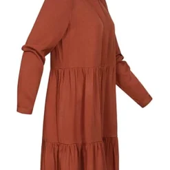 VILA Damen NOOS Langarm Viskose Blusenhemd Kleid Knopfleiste Burnt Henna Braun 6 VILA Damen NOOS Langarm Viskose Blusenhemd Kleid Knopfleiste Burnt Henna Braun -Diven Art Verkäufe 21083737 1