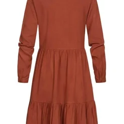 VILA Damen NOOS Langarm Viskose Blusenhemd Kleid Knopfleiste Burnt Henna Braun 7 VILA Damen NOOS Langarm Viskose Blusenhemd Kleid Knopfleiste Burnt Henna Braun -Diven Art Verkäufe 21083737 2