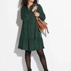 VILA Damen NOOS Langarm Viskose Blusenhemd Kleid Knopfleiste Dark Spruce Grün 9 VILA Damen NOOS Langarm Viskose Blusenhemd Kleid Knopfleiste Dark Spruce Grün -Diven Art Verkäufe 21083738 3