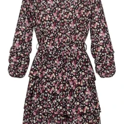 Cloud5ive Damen V-Neck Kleid In Wickeloptik Mit Blumen Print Schwarz Multicolor 8 Cloud5ive Damen V-Neck Kleid In Wickeloptik Mit Blumen Print Schwarz Multicolor -Diven Art Verkäufe 21086678 2