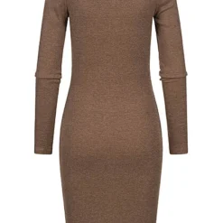 Urban Classics Damen Ribbed Mini Langarm Kleid D. Khaki -Diven Art Verkäufe 21090057 3