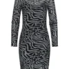 Urban Classics Damen 2in1 Mesh Kleid Mit Animal Print Frilldetails Asphalt Grau -Diven Art Verkäufe 21090091