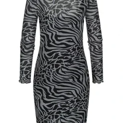 Urban Classics Damen 2in1 Mesh Kleid Mit Animal Print Frilldetails Asphalt Grau -Diven Art Verkäufe 21090091 2
