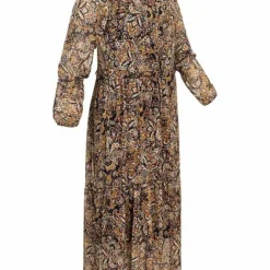 Hailys Damen Maxi Kleid Mit Gestuften Volants Multicolor Schwarz -Diven Art Verkäufe 21092156 1