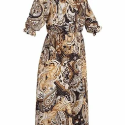 Hailys Damen Midi Kleid 3/4 Ärmel Blumen Print Multicolor Beige 6 Hailys Damen Midi Kleid 3/4 Ärmel Blumen Print Multicolor Beige -Diven Art Verkäufe 21092157 1
