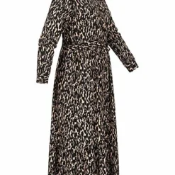 Hailys Damen Maxi Kleid Mit Kragen Und Knopfleiste Bindedetail Schwarz Beige 6 Hailys Damen Maxi Kleid Mit Kragen Und Knopfleiste Bindedetail Schwarz Beige -Diven Art Verkäufe 21092270 1