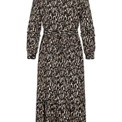 Hailys Damen Maxi Kleid Mit Kragen Und Knopfleiste Bindedetail Schwarz Beige 7 Hailys Damen Maxi Kleid Mit Kragen Und Knopfleiste Bindedetail Schwarz Beige -Diven Art Verkäufe 21092270 2