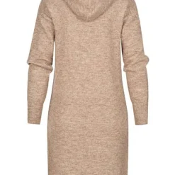 Clodus Damen Hoodie Kleid Strickkleid Mit Kapuze Camel Braun -Diven Art Verkäufe 21102007 2